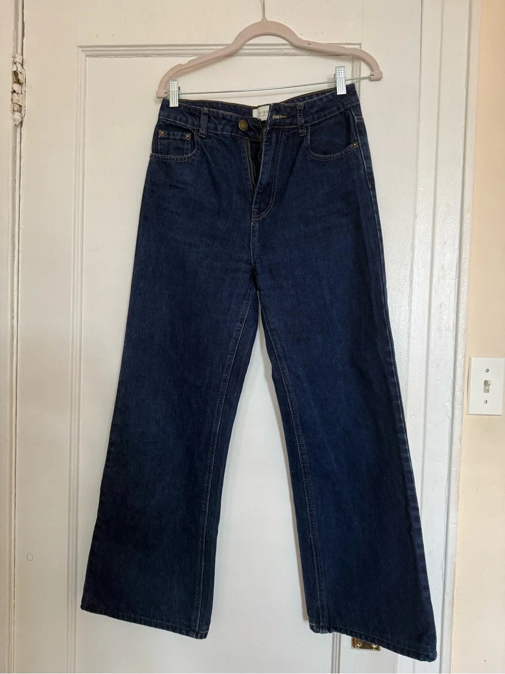 DISSH Wide-Leg High-Rise Jeans in Dark Blue - Picture 2 of 5